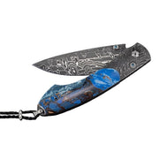 WILLIAM HENRY Blue Fusion Fossil Mammoth Tusk Pocket Knife